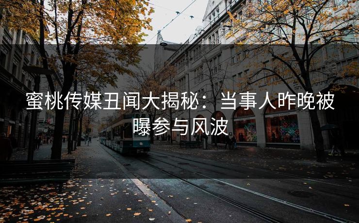 蜜桃传媒丑闻大揭秘：当事人昨晚被曝参与风波